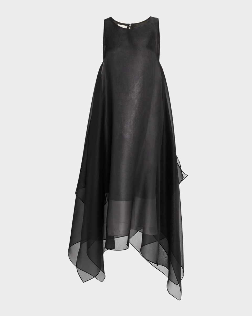Handkerchief Silk Organza Maxi Dress